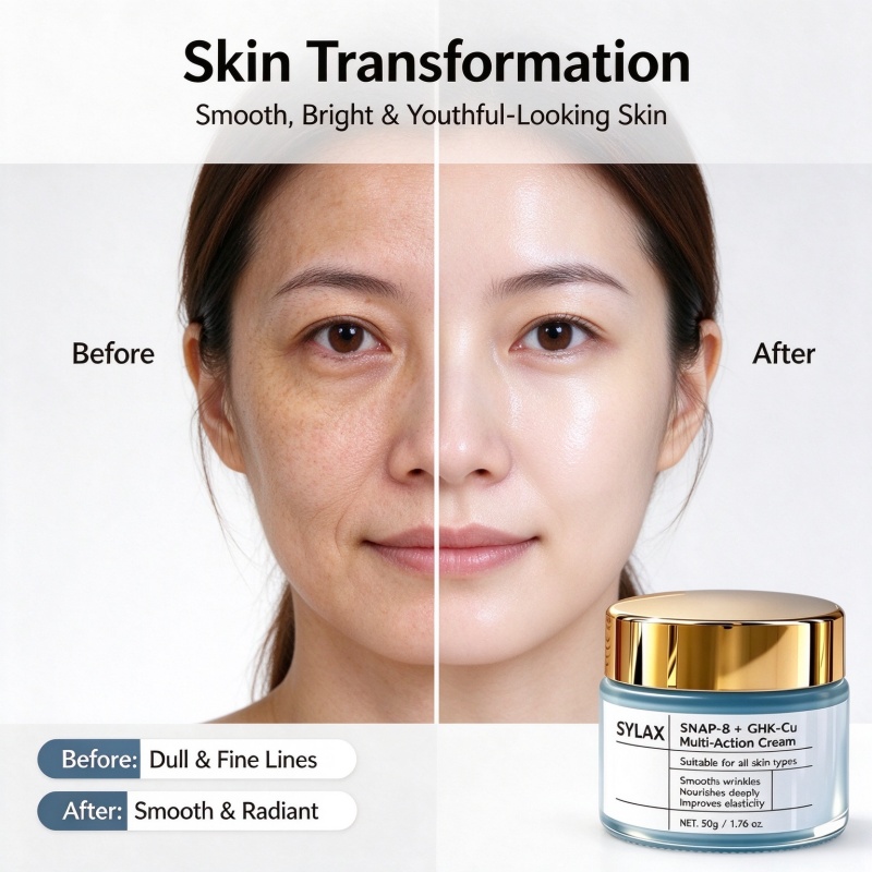 SYLAX One-stop OEM ODM Custom Skincare Service Snap-8 GHK-Cu Blue Copper Peptide Anti Wrinkle Deep Hydrating Multi Action Cream