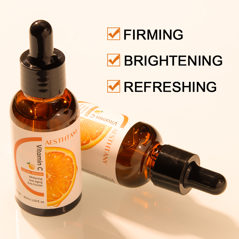 Private Label Custom Logo Skincare Hydrating Anti-Aging Wrinkle Face Glowing Seaweed 30ml Liquid Vitamin C Serum