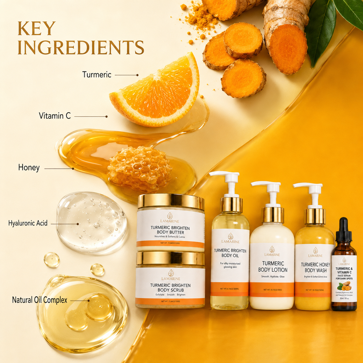 LAMARINE ODM OEM Services for Customized Private Labels Wholesale Face Serum &amp; Cream for Glowing &amp; Whitening Skin Care