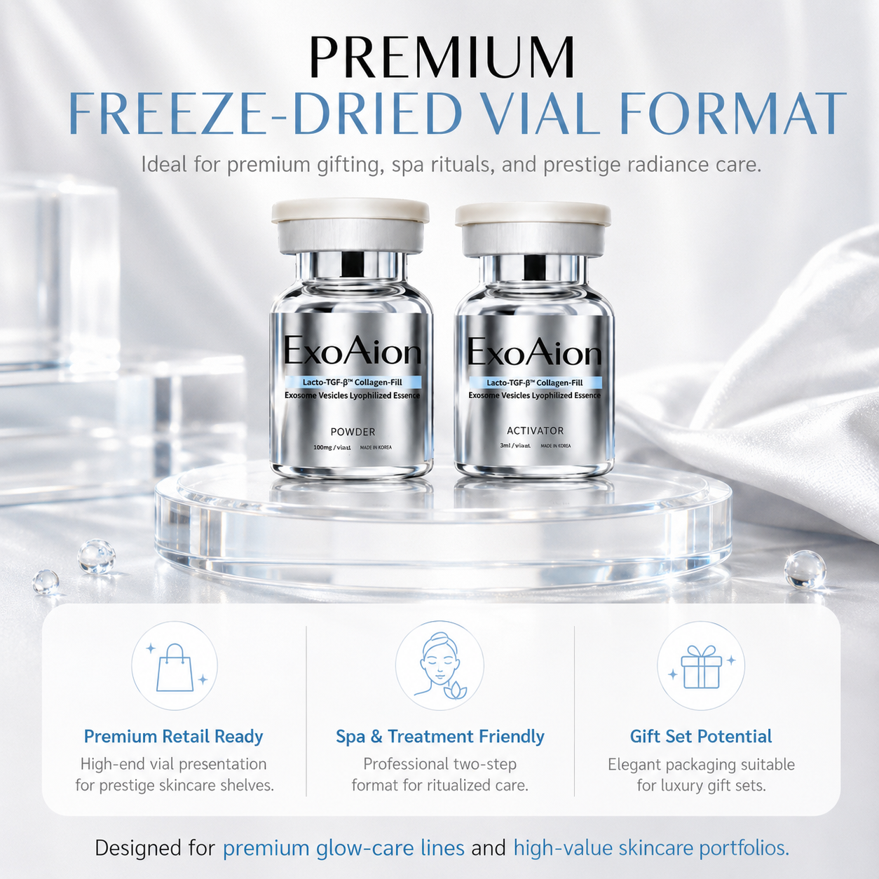 ExoAion 10^10 Milk Exosome Anti-Wrinkle Serum, 54.93% Wrinkle Improvement OEM ODM Private Label Service