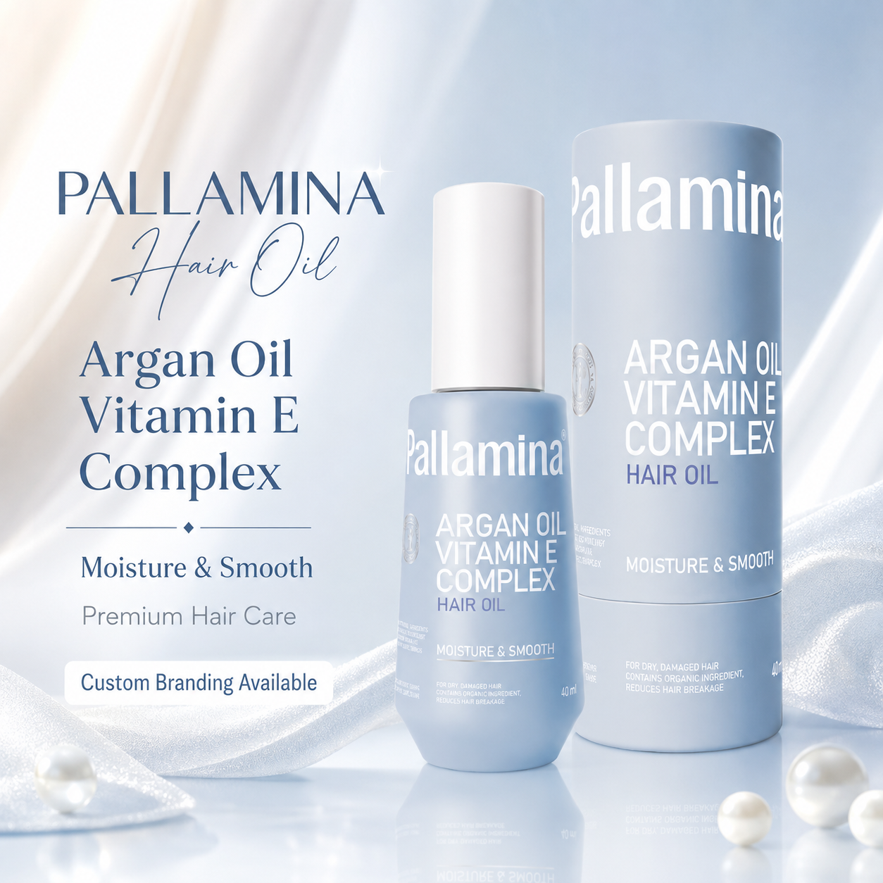 Custom Label Argan Oil Hair Treatment Serum Vitamin E Anti Breakage OEM Private Label Factory