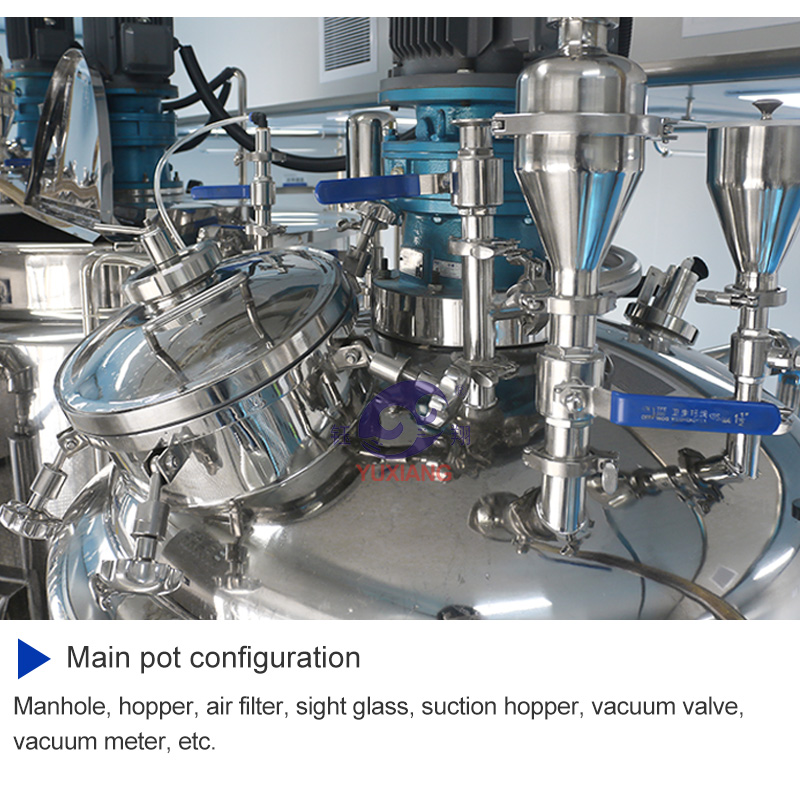 1000 Lts Reactor Vacuum Emulsifying Mixer Homogenizer Reactor 316L Homogenizer Cosmetics Production Equipment