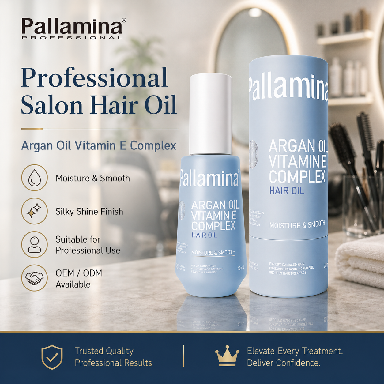 Custom Label Argan Oil Hair Treatment Serum Vitamin E Anti Breakage OEM Private Label Factory
