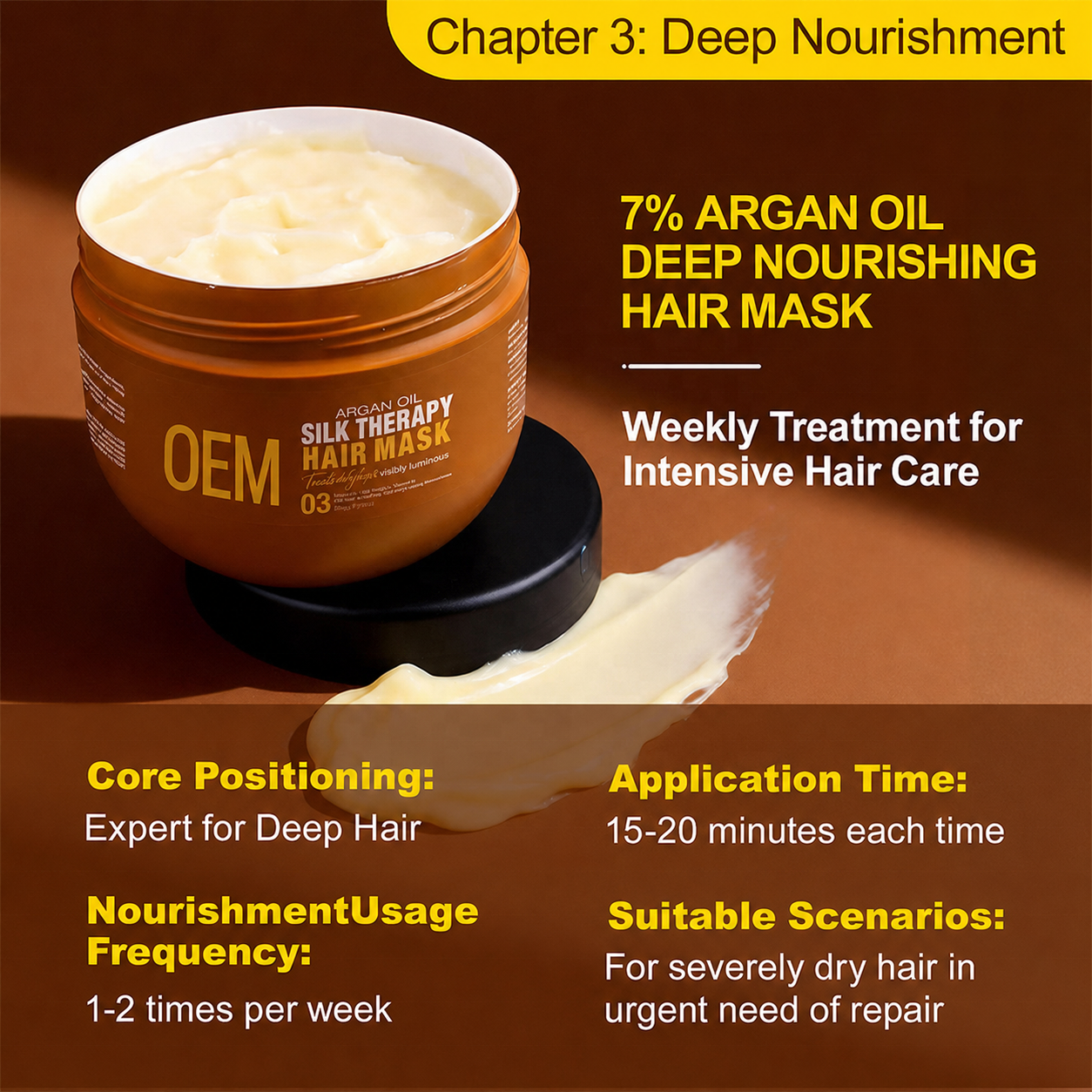 Custom Your Logo Argan Oil Repair Moisturizing Smooth Hair Mask Treatment Private Label Mask Hair Cream for Damaged Hair