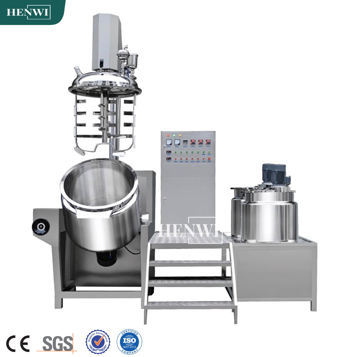 Henwi100-500Lters Hair Care Produce Machine Supplier Hair Color Making Equipment Hair Dye Shampoo Cream Vacuum Emulsifying Mixer