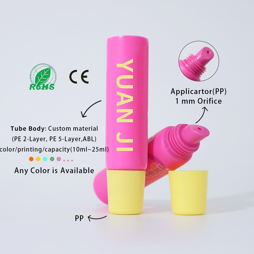 Popular 10ml 15ml Wholesale High Quality Custom Logo Screw Cap HDPE+LDPE+PP Squeeze Lip Gloss Lip Balm Skin Care Silk Screen