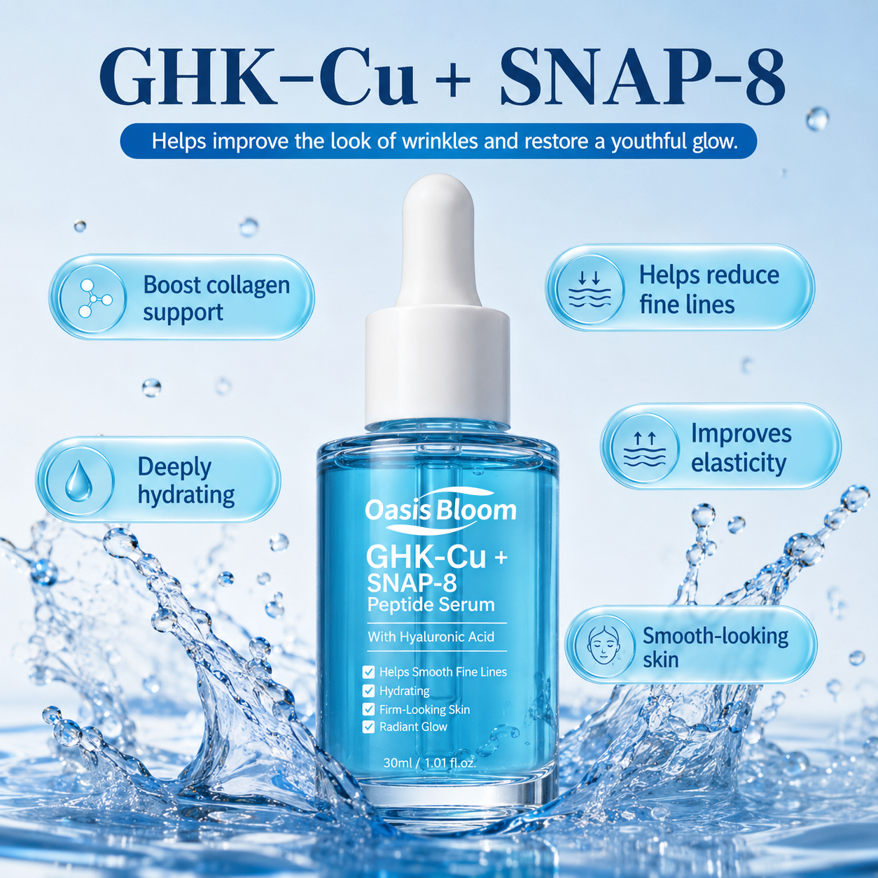 Private Label Kojic Acid Serum GHK-Cu Copper Peptide Serum Azelaic Acid Green Tea Vegan Anti-Wrinkle Anti-Aging Face Serum Acid