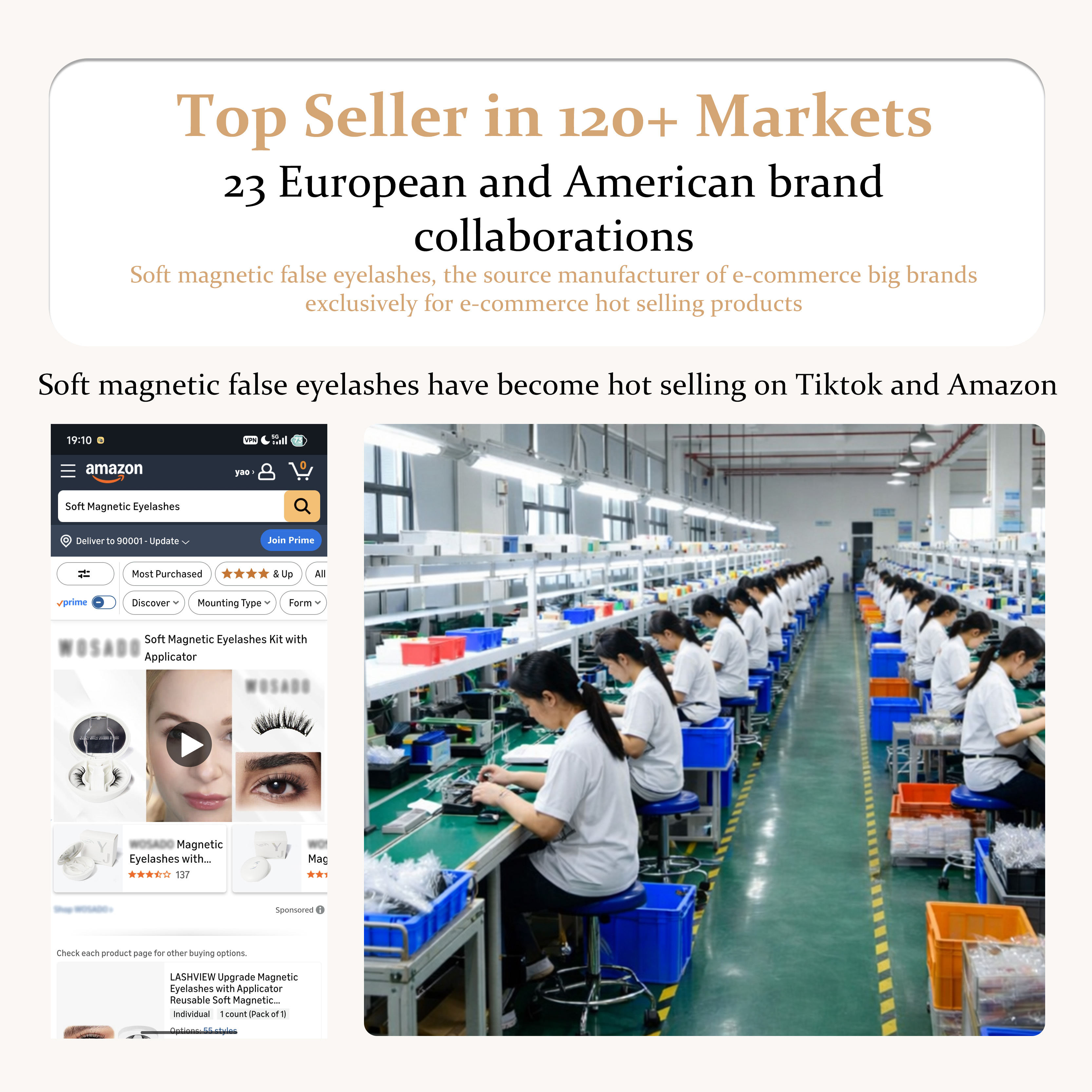 Wholesale Soft Magnetic Eyelashes Extensions with Reusable Applicator Kit Manufacturer Glue Free Wear ISO 22716 Certified