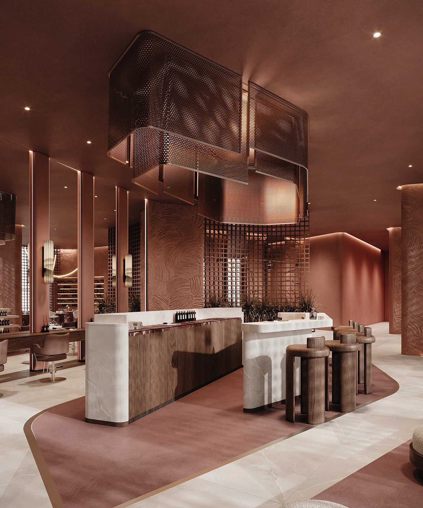 Custom Commercial Salon Furniture for Hair Salon Beauty Spa and Barber Shop Projects