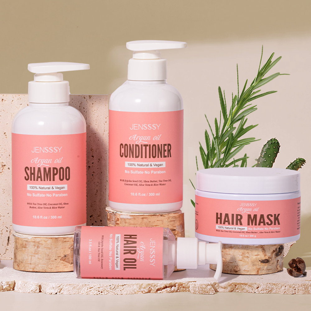Wholesale Organic Natural Moisturizing Fluffy Shampoo Conditioner Private Label Sulfate Free Argan Oil Coconut Tea Tree Shampoo