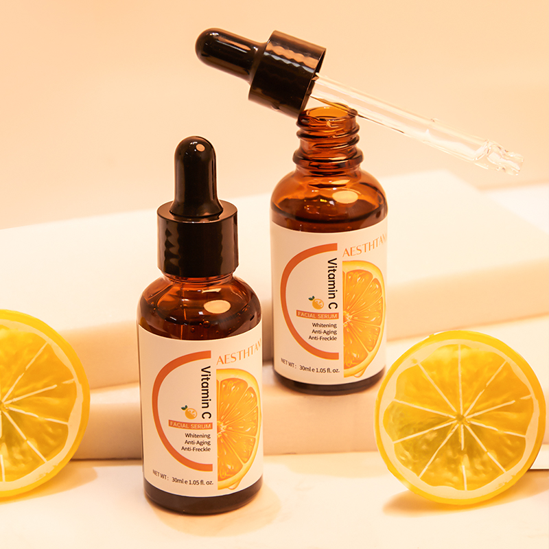 Private Label Custom Logo Skincare Hydrating Anti-Aging Wrinkle Face Glowing Seaweed 30ml Liquid Vitamin C Serum