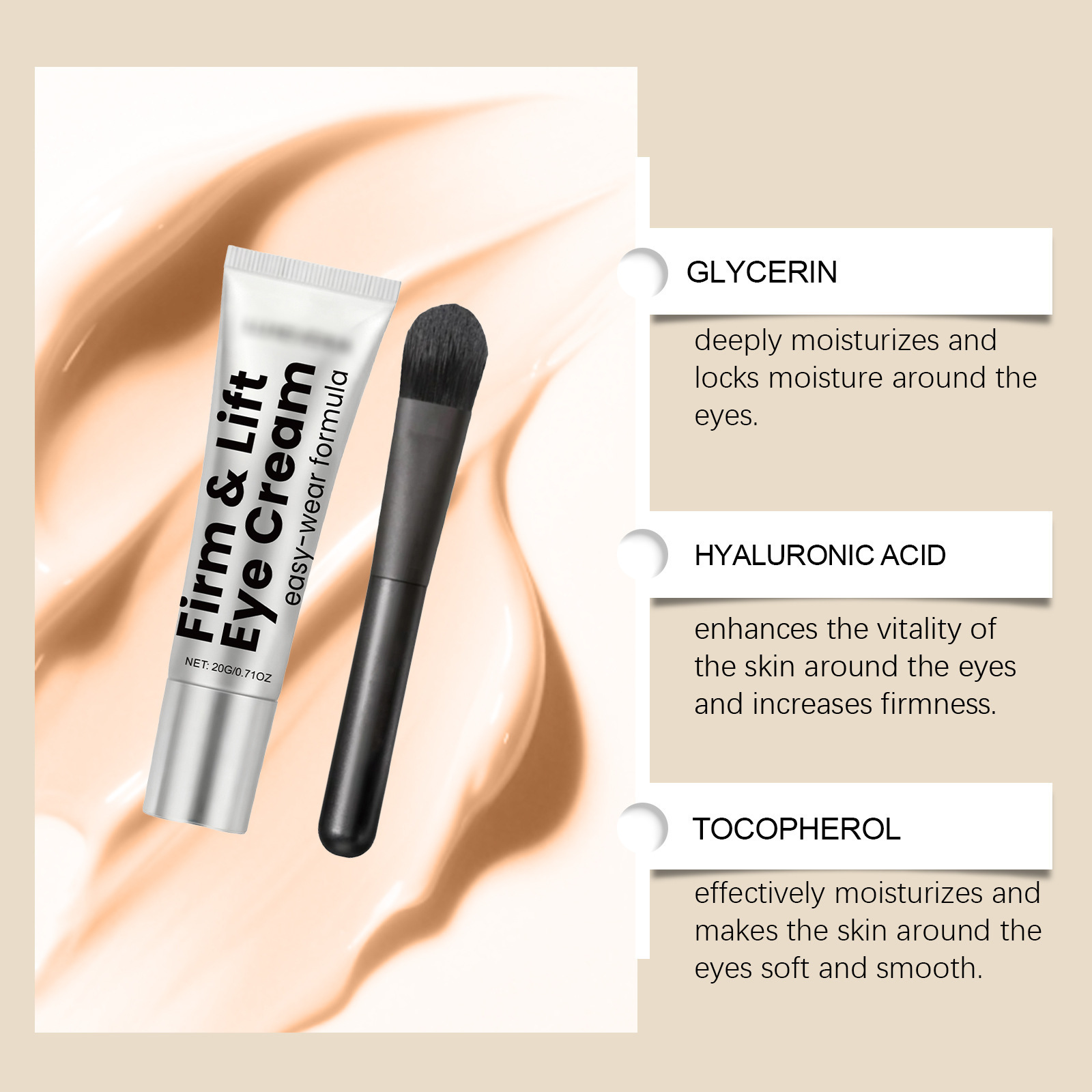 Violet Light Moisture Firming Lifting Eye Cream Mild Ingredients Men Nourishing All Skin Types Custom Logo Three Year Shelf Life