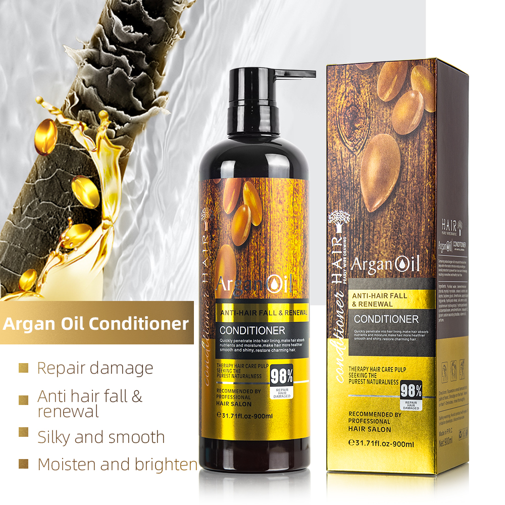 In Stock Hair Care Set Argan Oil Smoothing Repair Damaged Hair Shampoo and Conditioner Set
