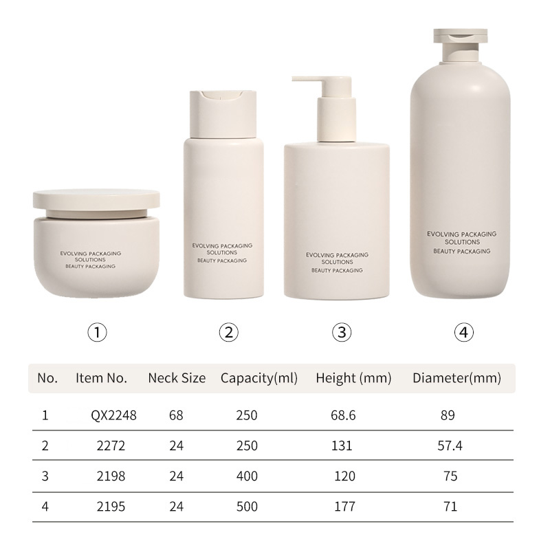 Customized Wholesale PE Plastic Shampoo Lotion Skin Care Serum Bottles Set 250ml 400ml 500ml with Pump and Screen Printing