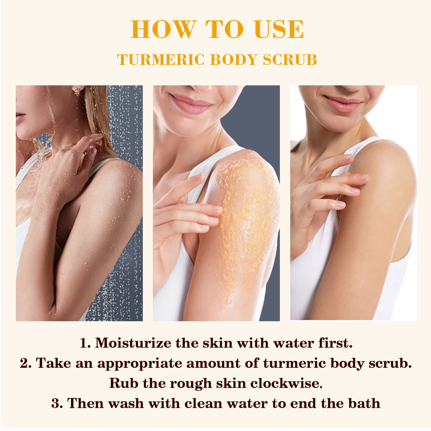 Custom Label Body Scrub Infused with Turmeric Natural Ingredients Private Label Whitening Exfoliating Product Factory Price