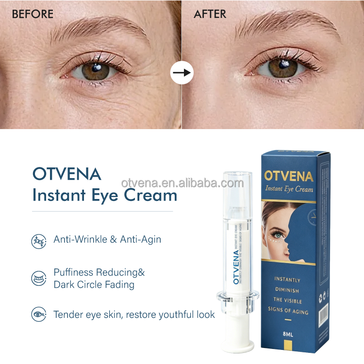 OTVENA Instant Smoothing Eye Cream Minimize Wrinkles Even Skin Tone Under Eye Base for Makeup Custom Logo