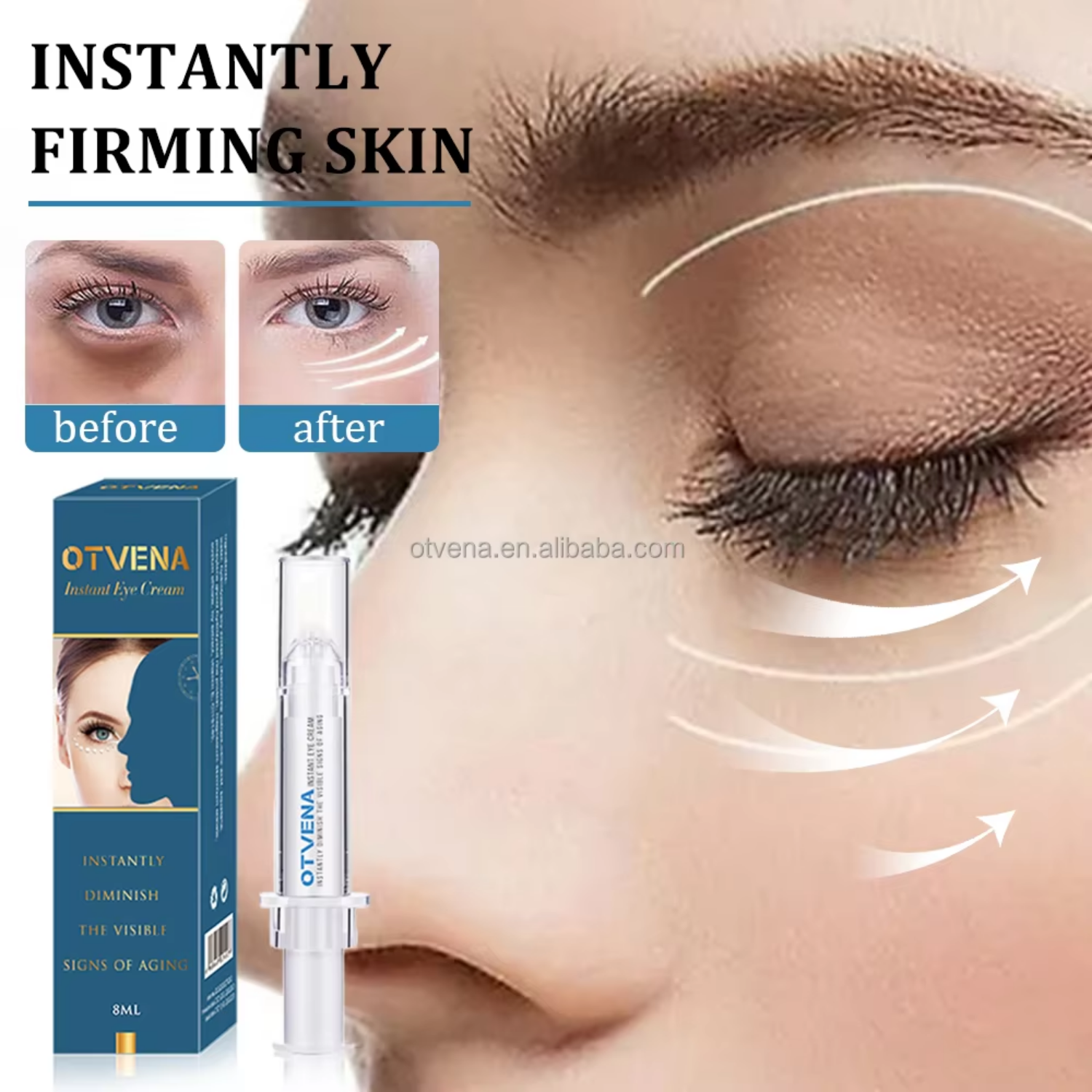 OTVENA Instant Smoothing Eye Cream Minimize Wrinkles Even Skin Tone Under Eye Base for Makeup Custom Logo
