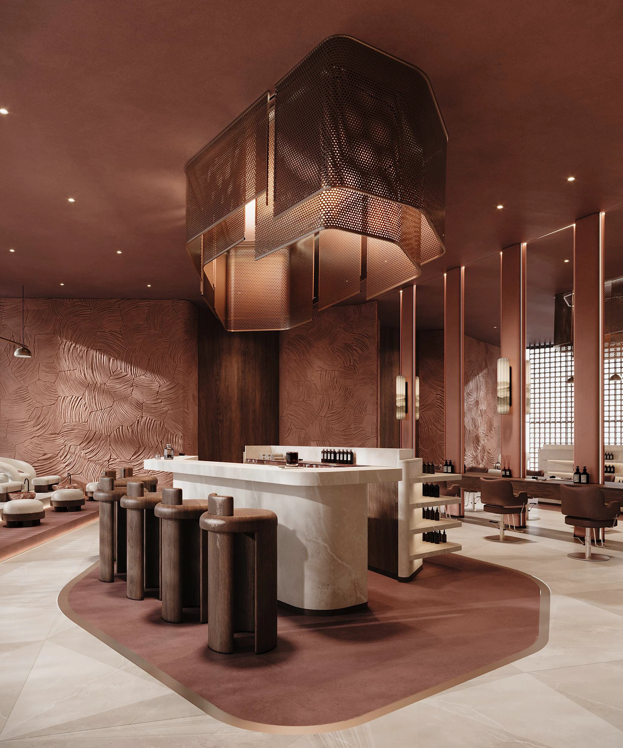 Custom Commercial Salon Furniture for Hair Salon Beauty Spa and Barber Shop Projects