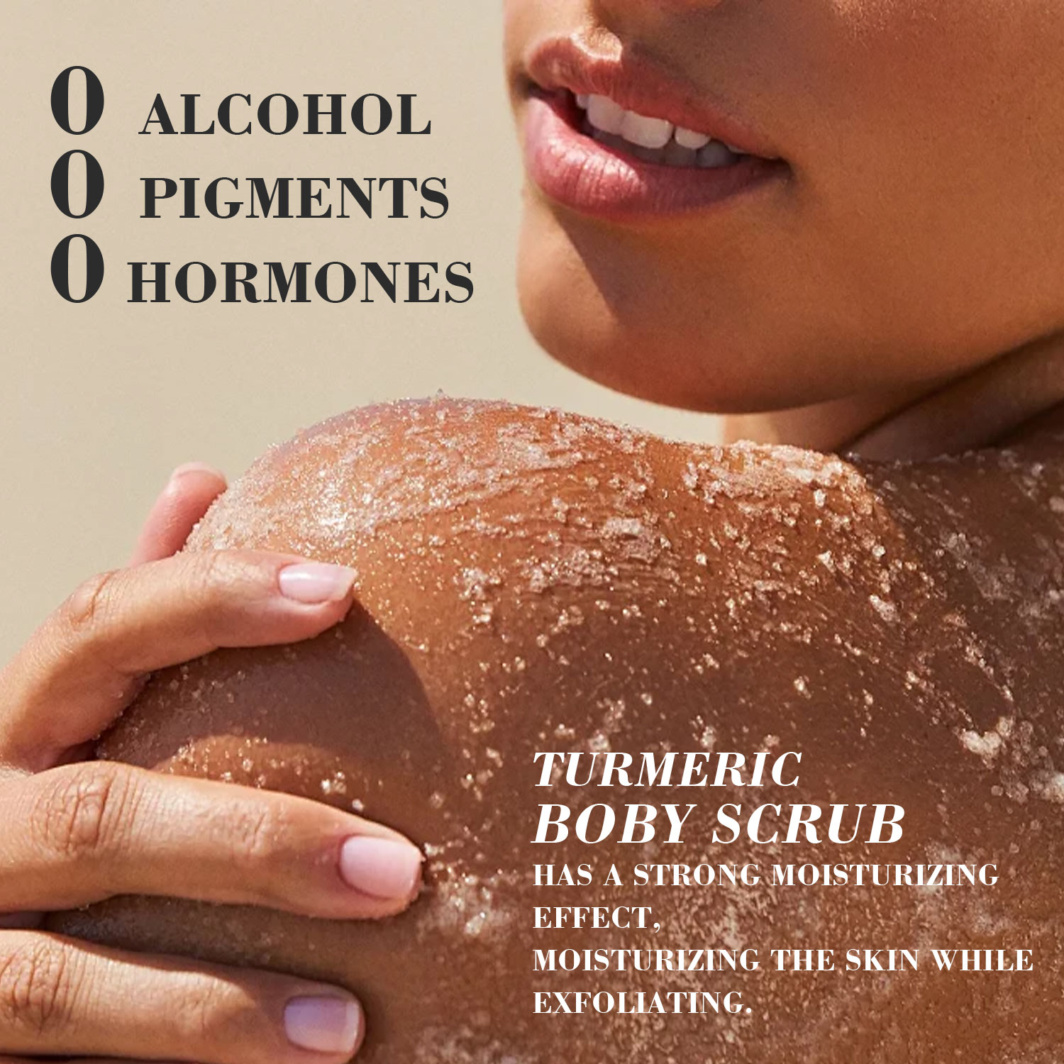 Custom Label Body Scrub Infused with Turmeric Natural Ingredients Private Label Whitening Exfoliating Product Factory Price