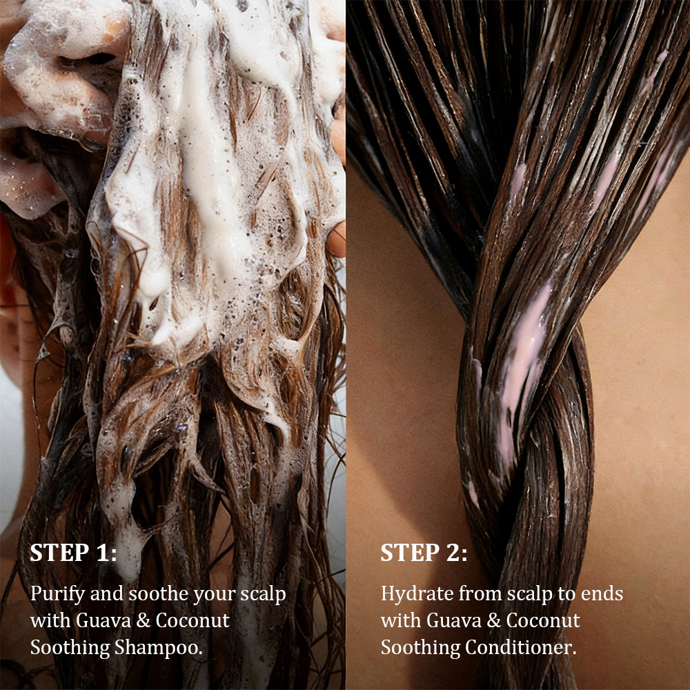 Private Label 500ml Guava Coconut Soothing Conditioner Sulfate Free Deep Moisturizing for Curl Straight Damaged OEM ODM