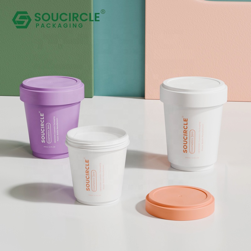 200ml 250ml Frosted PP Cosmetic Jar with Lid, OEM ODM Body Scrub Container Manufacturer Custom Printing &amp; Labeling