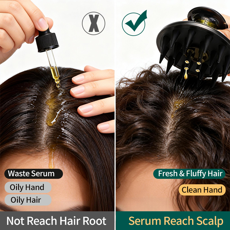 Hair Growth Tool Hair Serum Dispenser Oil Applicator Scalp Massage Comb Shampoo Brush for Scalp Treatment Hair Growth