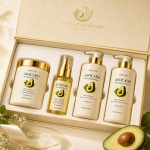 Private Label Avocado Hair Care Series OEM/ODM Custom Logo Natural Repair Shampoo Conditioner Hair Mask Set Manufacturer