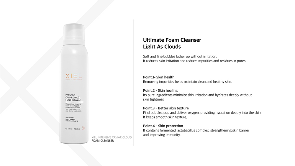 XIEL Caviar Cloud Foam Cleanser Detail 1