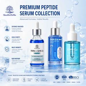 Private Label Advanced GHK-Cu Blue Copper Peptide SNAP-8 Face Serum with Hyaluronic Acid Collagen Boosting Firming Anti Aging