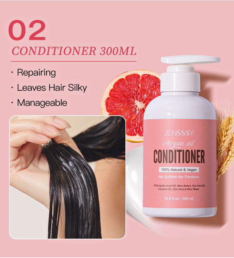 Wholesale Organic Natural Moisturizing Fluffy Shampoo Conditioner Private Label Sulfate Free Argan Oil Coconut Tea Tree Shampoo
