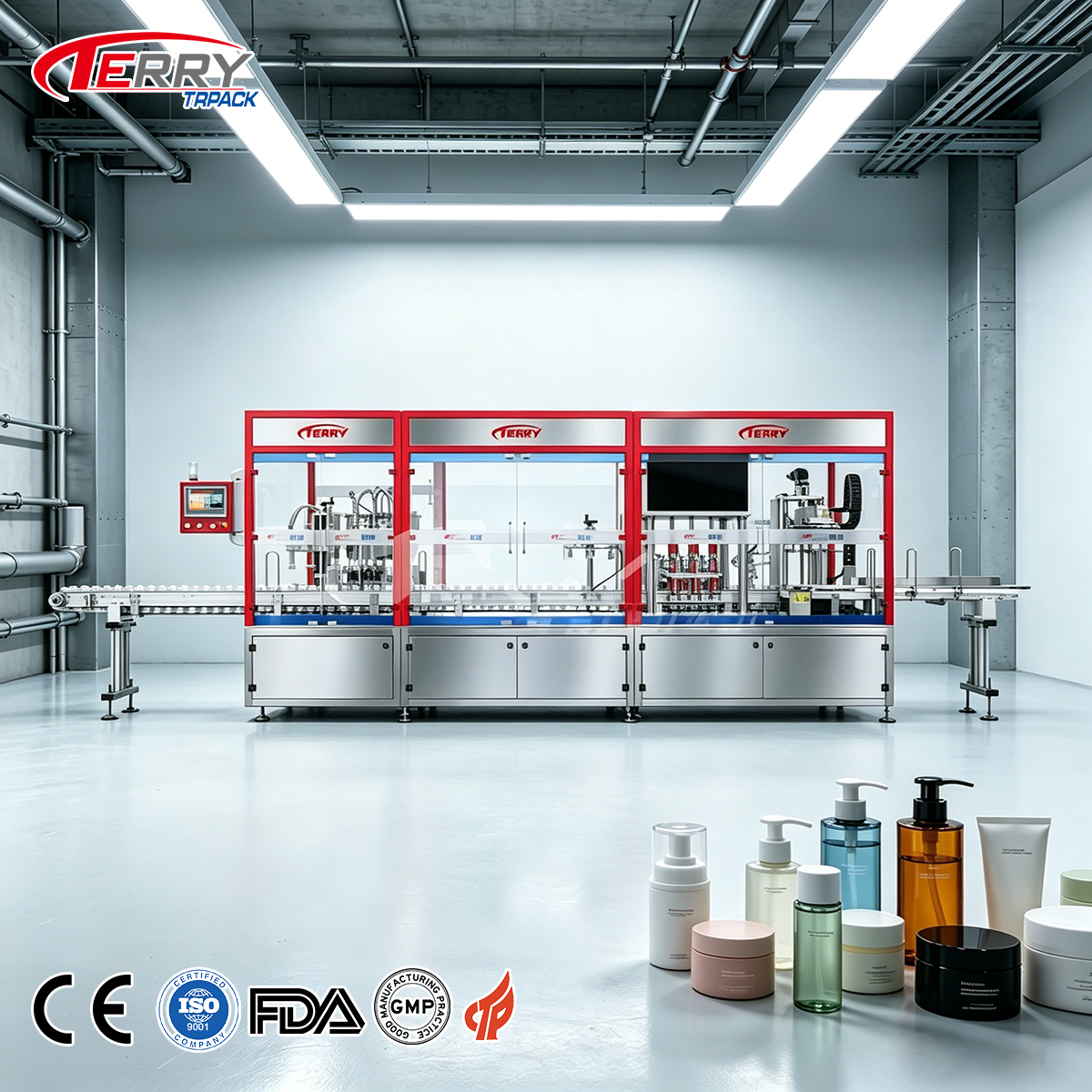 CE High Precision Cosmetic Filling Capping Machine with Servo Piston for Lotion Cream Serum Bottle Packaging Equipment Supplier