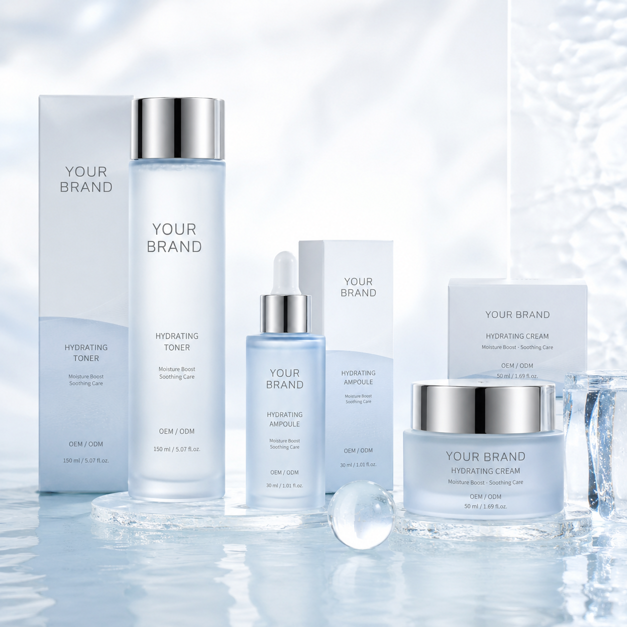 Korea K Beauty OEM ODM Skincare Products Private Label Facial Serum Ampoule Cream Manufacturer