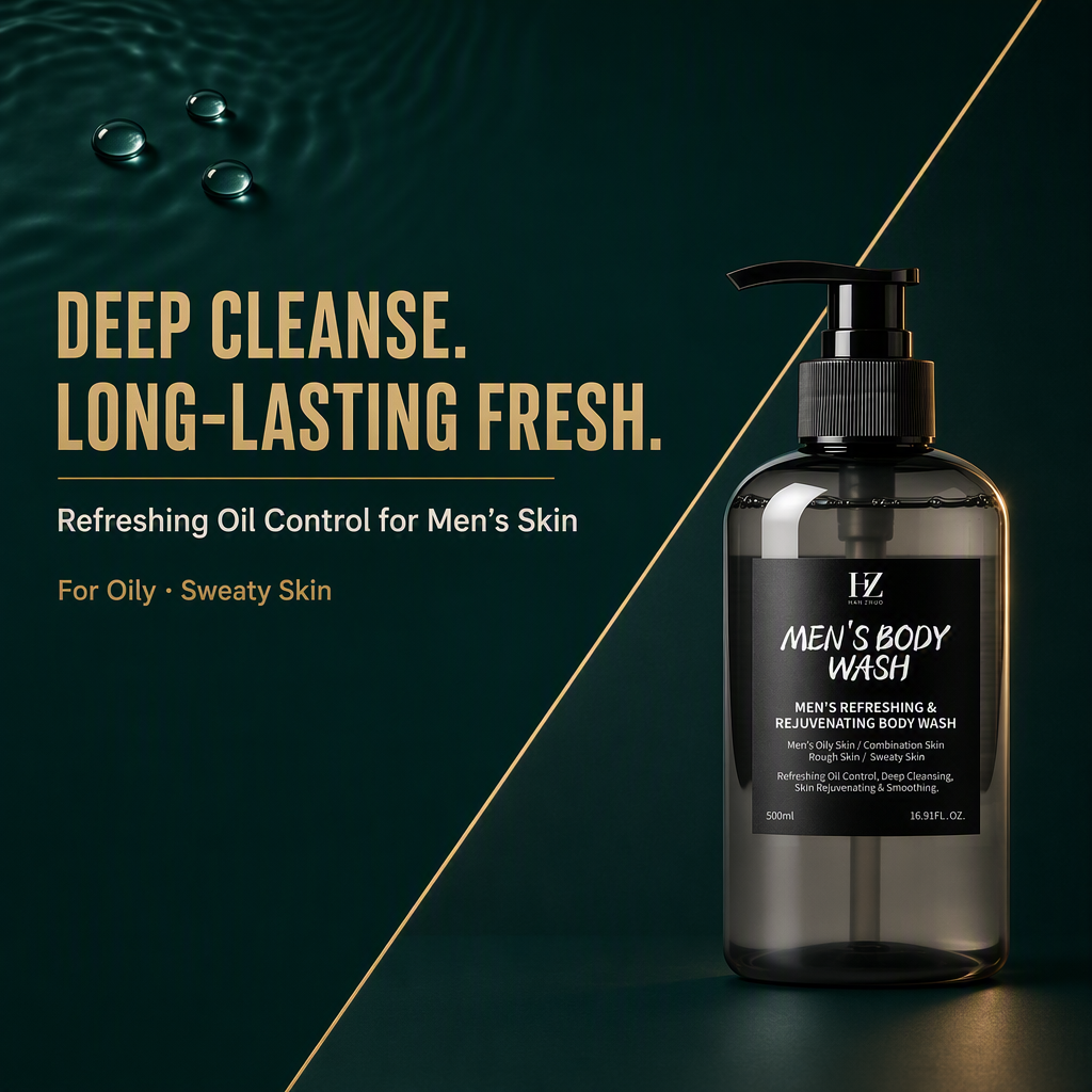Men's Refreshing Moisturizing Body Wash Oil Control Deep Cleansing Skin Smoothing 500ml Shower Gel Private Label OEM