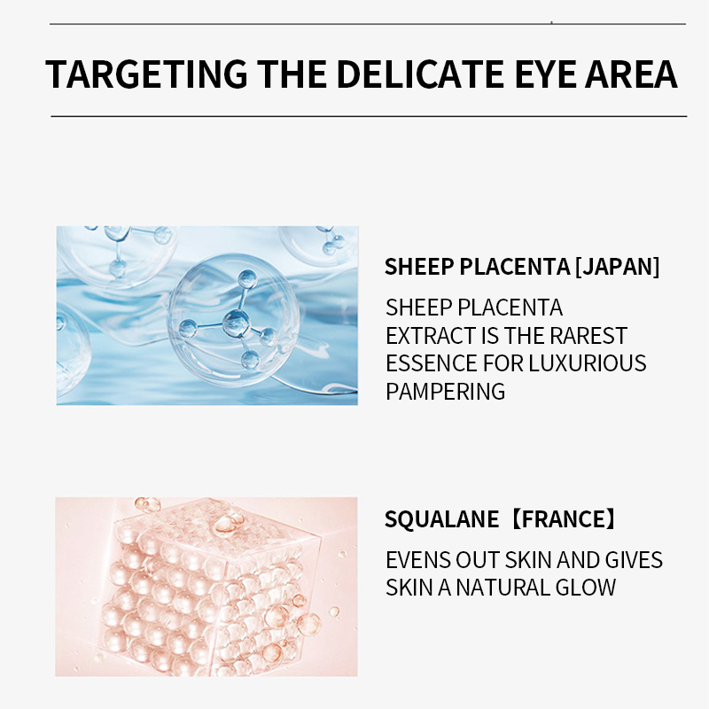 Organic Sheep Placenta Anti Wrinkle Fine Lines Eye Bags Moisturizing Hydrating Customizable Bulk Anti Aging Eye Cream