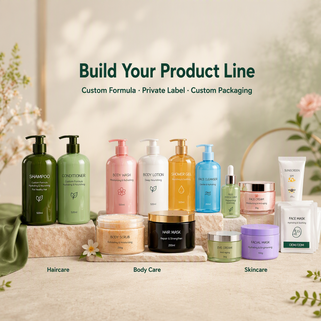 OEM ODM Cosmetics Manufacturer | Private Label Skincare Haircare Body Care | Custom Formula & Packaging