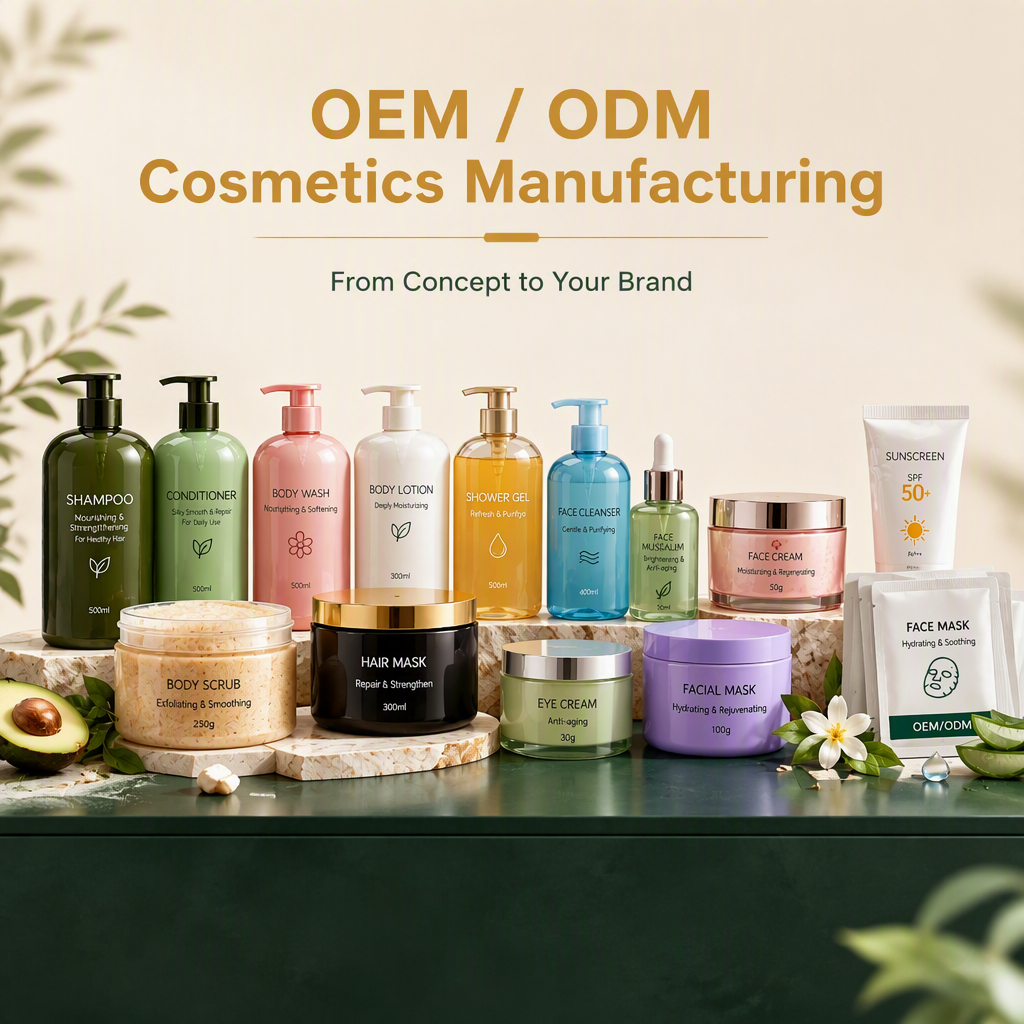 OEM ODM Cosmetics Manufacturer | Private Label Skincare Haircare Body Care | Custom Formula & Packaging