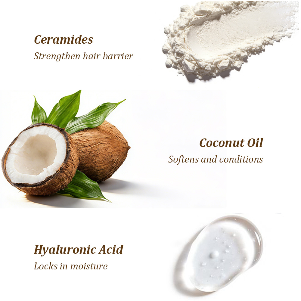 Private Label 500ml Guava Coconut Soothing Conditioner Sulfate Free Deep Moisturizing for Curl Straight Damaged OEM ODM