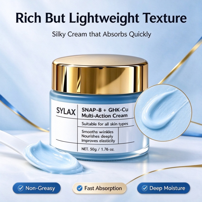 SYLAX One-stop OEM ODM Custom Skincare Service Snap-8 GHK-Cu Blue Copper Peptide Anti Wrinkle Deep Hydrating Multi Action Cream