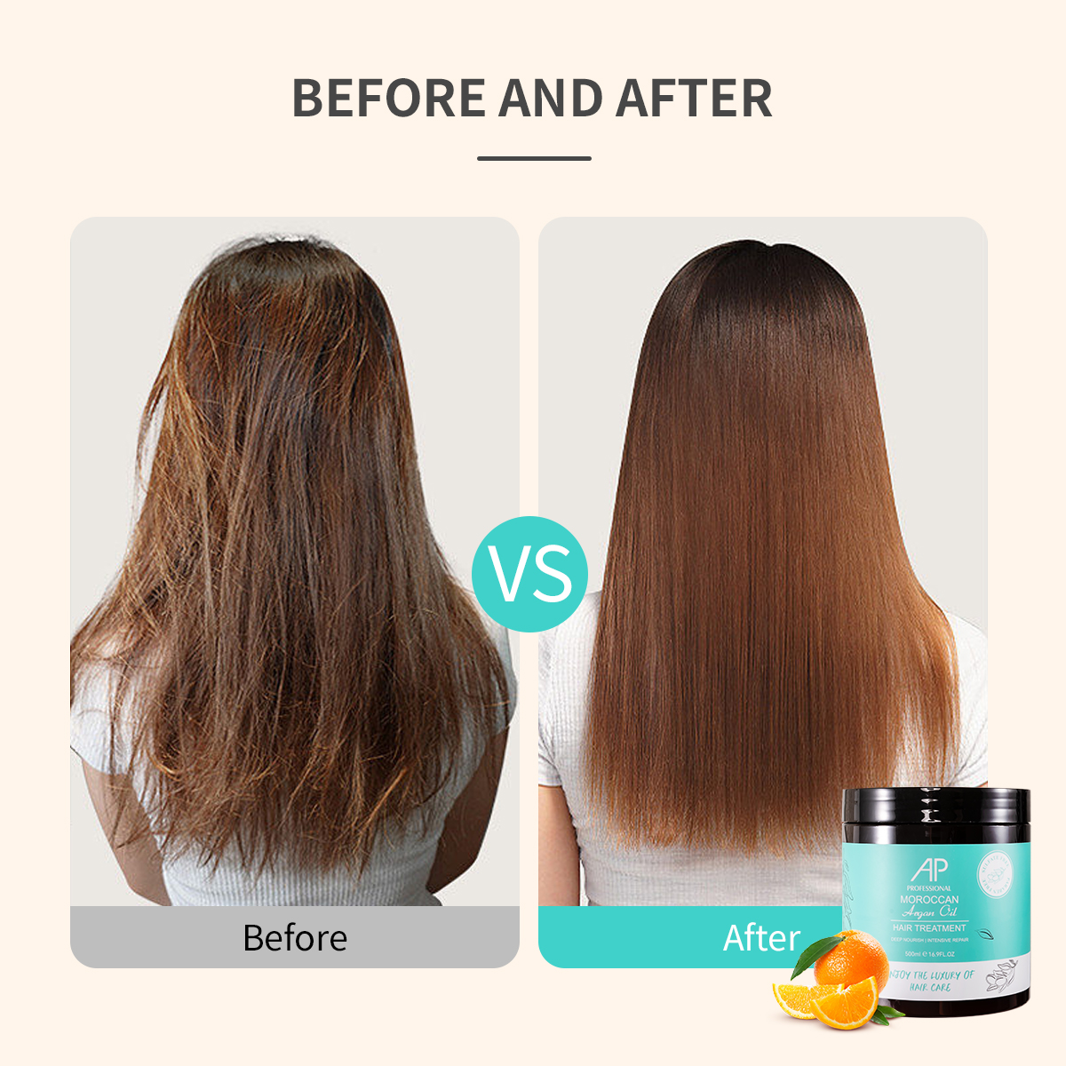 AP Sulfate Free Organic Argan Oil Damaged Hair Repair Mask Custom Private Label 500ml Natural Organ Smoothing Hair Mask