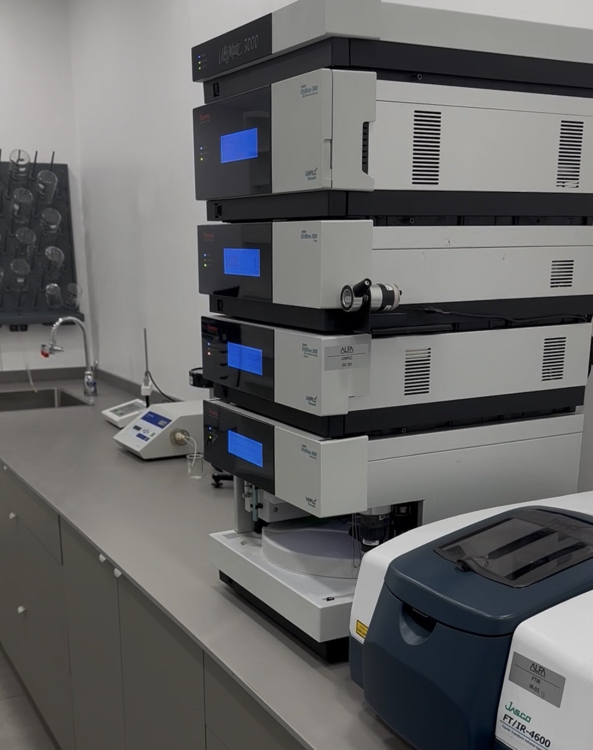 Advanced scientific lab testing equipment for cosmetic analysis