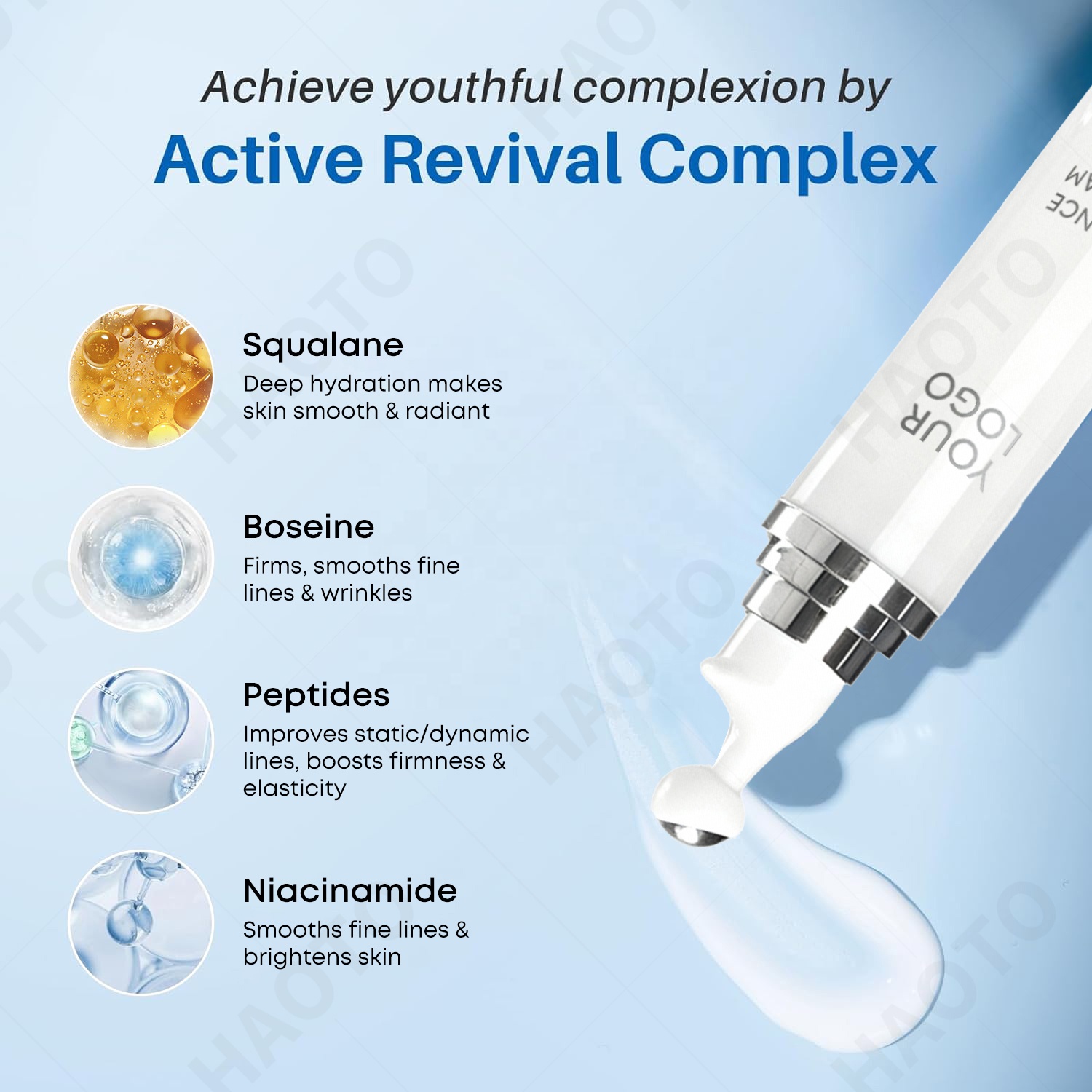 Eye Repair Cream with Boseine and Squalane Deep Hydration, Smooth Fine Lines and Wrinkles, Brighten Skin Low Moq Custom Logo