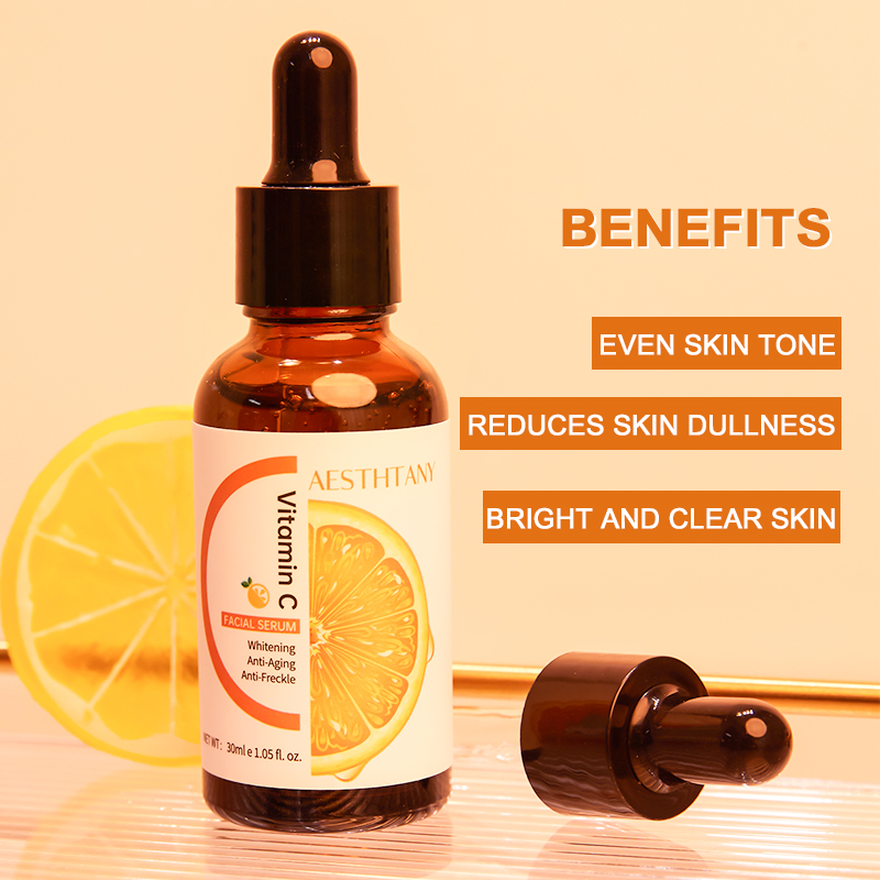 Private Label Custom Logo Skincare Hydrating Anti-Aging Wrinkle Face Glowing Seaweed 30ml Liquid Vitamin C Serum