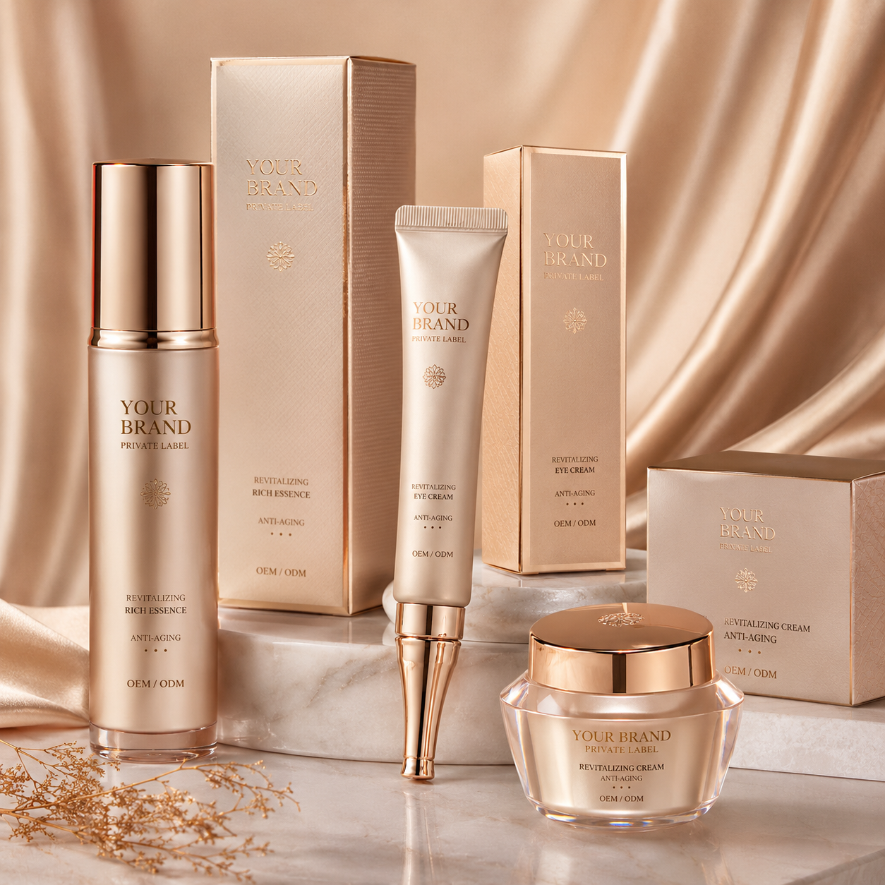 Korea K Beauty OEM ODM Skincare Products Private Label Facial Serum Ampoule Cream Manufacturer