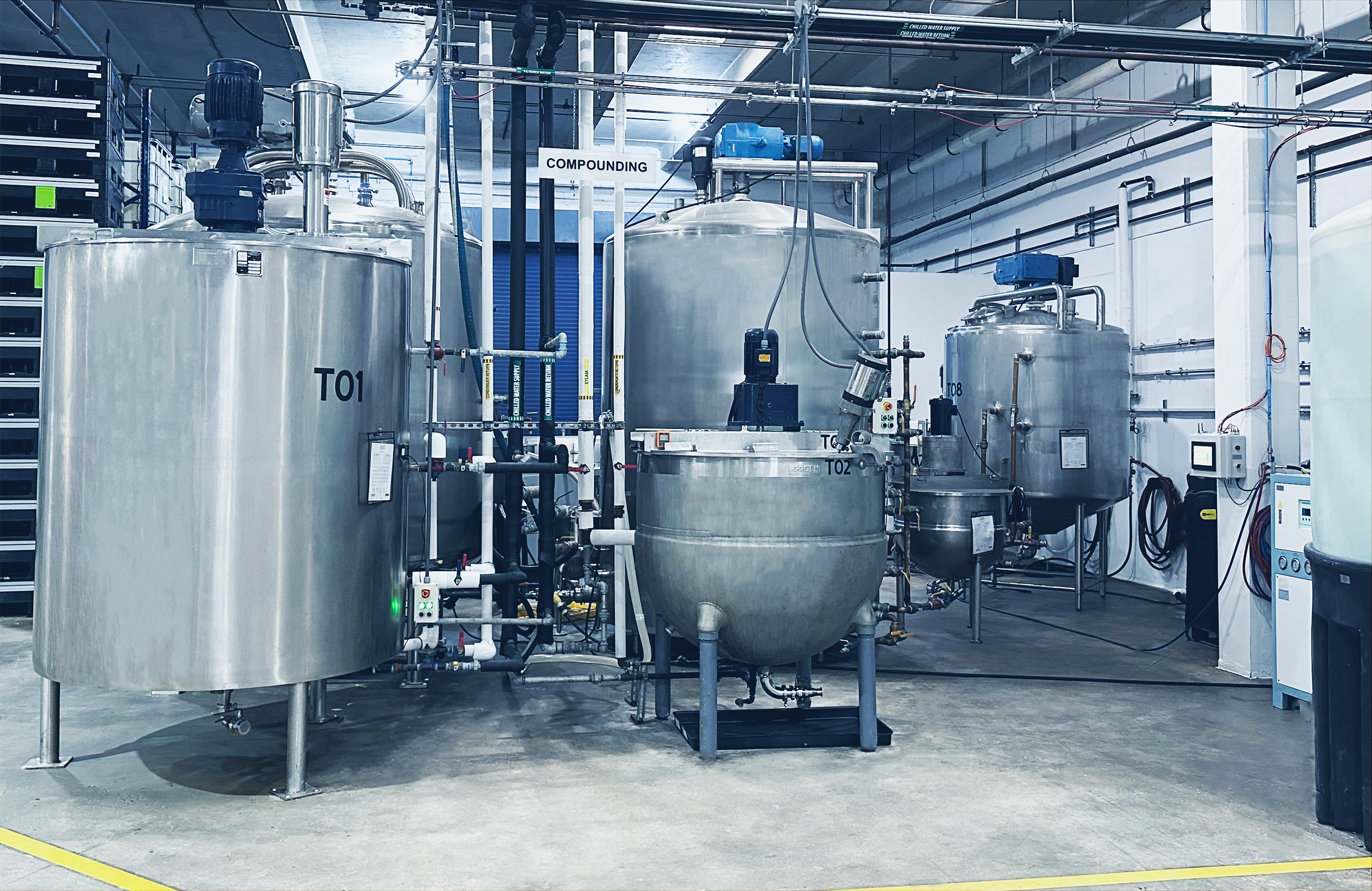 ALFA Manufacturing Group cosmetic mixing and compounding vessels