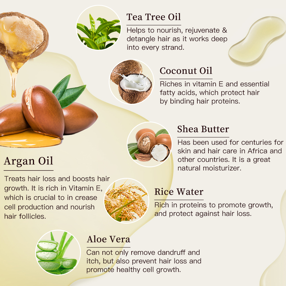 Wholesale Organic Natural Moisturizing Fluffy Shampoo Conditioner Private Label Sulfate Free Argan Oil Coconut Tea Tree Shampoo