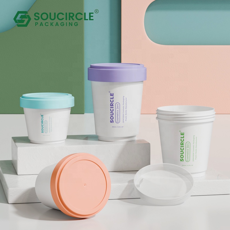 200ml 250ml Frosted PP Cosmetic Jar with Lid, OEM ODM Body Scrub Container Manufacturer Custom Printing &amp; Labeling