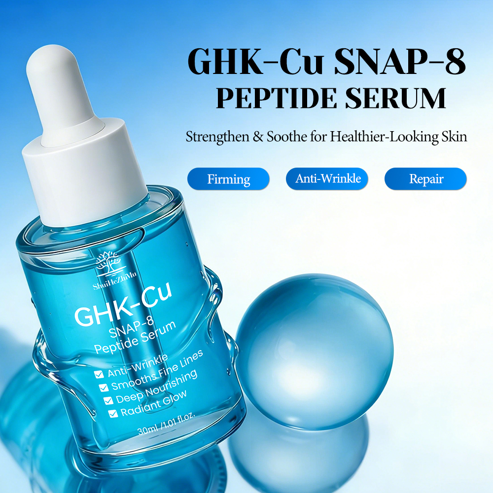 0.5% 5000ppm GHK-Cu Blue Copper Peptide Face Serum Anti-aging Anti-wrinkle Repairing Firming Lifting Collagen Booster 30ml OEM