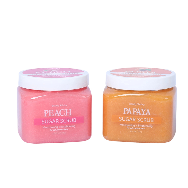 750g Multi-flavor Fruit Body Scrub Papaya Peach Coconut Turmeric Olive Deep Cleansing Brightening Sugar Scrub