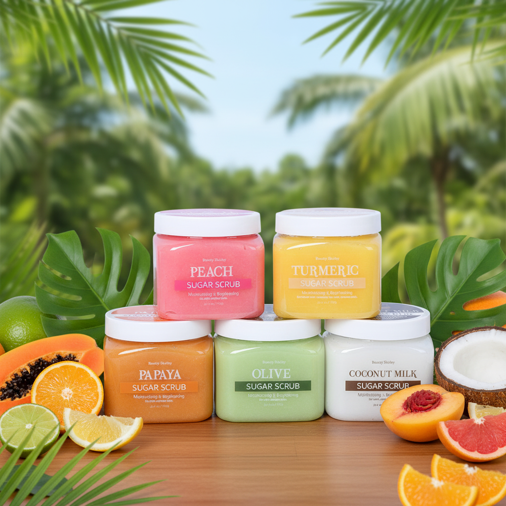 Private Label Peach Vegan Sulfate-Free Organic Glowing Moisturizing Exfoliating Sugar Scrub