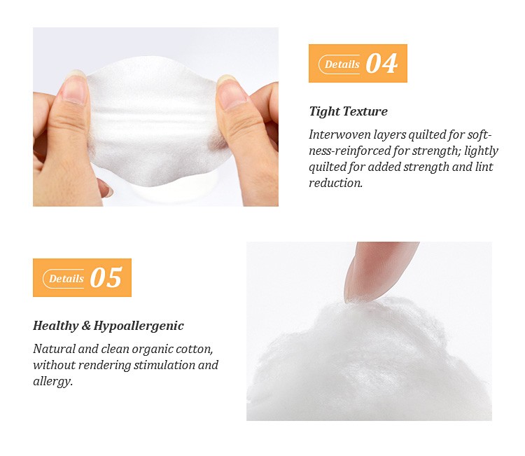 Health 100% Natural Cotton Pads 8cm Diameter Makeup Face Cleansing Pads Soft Cosmetic ISO CE Certified 0.95-1.2g/pc OEM/ODM
